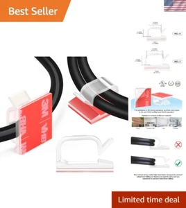Durable 5/8" Clear Adhesive Cable Clips - 60 Pcs for Easy and Neat Installation - Picture 1 of 9