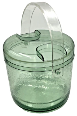 De Colección Cubo de Hielo Portátil Cámara Aislada con Pinzas Tapa Acrílico Termoplástico Foto 1 de 4