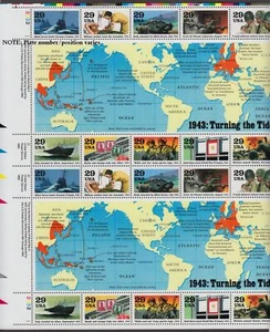 1993 WWII 3rd Year Sc 2765 a-j full MNH sheet of 20 (2 panes of 10) World War 2 - Picture 1 of 1