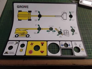 GENUINE GROVE MANLIFT PARTS 7376100672 LOWER CONTROL DECAL ASSEMBLY, MZ92, N.O.S - Picture 1 of 5