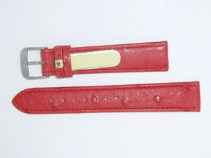 DI-Modell echt Straußenleder 18 mm rot Uhrenarmband Strap "STRAUSS" - Bild 1 von 3