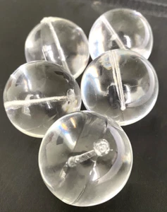 5 cuentas vintage modernas de mediados de siglo de 1,5" de diámetro 39 mm esferas de lucita transparentes - Imagen 1 de 3