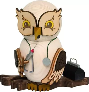 Figura de humo Kuhnert búho médico incienso búho búho de madera Erzgebirge - Imagen 1 de 1