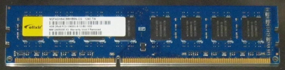 1 x 4GB ELIXIR DDR3 RAM 1333MHz PC3-10600U DIMM 240-pol. CL9 M2F4GH64CB8HB6N-CG  - Bild 1 von 1