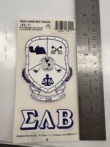 Sigma Lambda Beta Crest w/ Letters Sticker Outside Window/Opaque Surface Apply - Picture 1 of 1