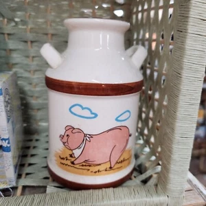 Vtg Ceramic Kitchen Milk Farm Pig Stove Top Grease Spoon Holder Cottage Rustic - Picture 1 of 1
