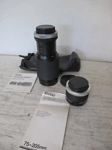 Vivitar obiettivo zoom macro messa a fuoco 75-205 mm + moltiplicatore 2X abbinato - Foto 1 di 9