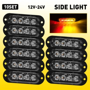 Side Marker Clearance Light Amber Red 4 LED Trailer Truck Caravan RV 12V 24V - Picture 1 of 11