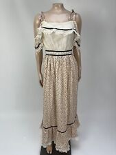 Vintage 70's Handmade Women's Dress Gunne Style Cold shoulder Prairie Maxi H3-15