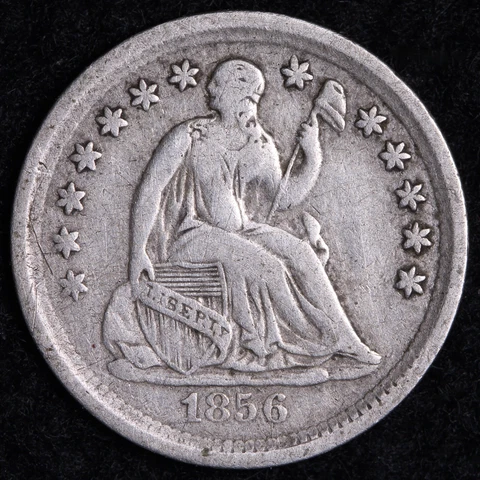 1856 Seated Liberty Half Dime CHOICE VF FREE SHIPPING E690 SAND Cover