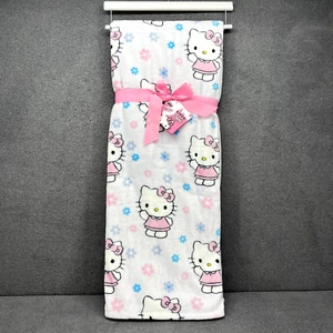 Hello Kitty Frühling Blume Gänseblümchen weiß Plüsch Überwurf Decke 50 x 70 Marke Neu mit Etikett weich - Bild 1 von 12