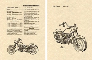 HARLEY DAVIDSON SUPER GLIDE PATENT Kunstdruck RAHMENFERTIG !!!! motorrad - Bild 1 von 1