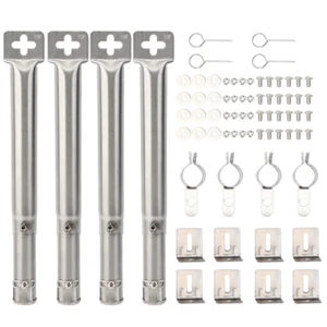 4Pcs Adjustable BBQ Grill Pipe Burners Stainless Steel Gas Grill Replacement Set - Picture 1 of 7