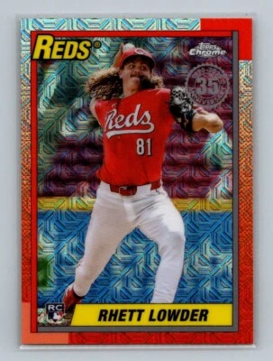 2025 Topps Series 1 Rhett Lowder #T90C-29 Rookie 1990 Silver Pack Mojo Reds - Image 1 of 2