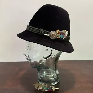 Vintage Original Tirol Dolomitenhut Austrian Wool Felt Fedora Alpine Hat Small - Picture 1 of 10