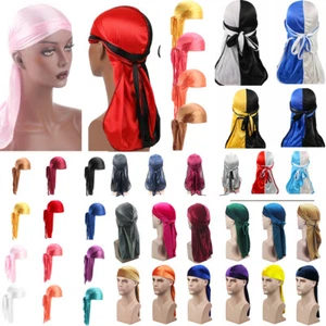 Unisex Headwrap Men Women Bandana Turban Cap Durag do doo du rag Long Tail Hat↑ - Picture 1 of 60