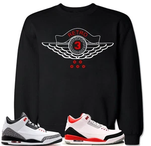 Suéter Retro 3 Rojo a Juego con Air Js Retro 3 Rojo Fuego Cemento Zapatos - Imagen 1 de 17