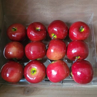 12 x Äpfel rot Attrappen Dekoration Kunstobst 4cm Dekofrüchte Plastikobst Apfel - Bild 1 von 4