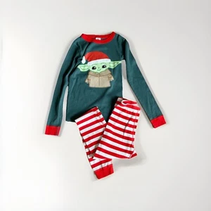 Hanna Andersson Star Wars Christmas Holiday Pajama Set Size 140 10 Yoda Santa - Picture 1 of 13