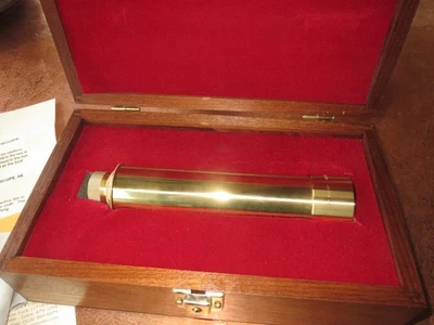 Vintage UNITRON Brass Telescoping Telescope 30 x 40mm With Wood Box Nice! - Image 1 of 4