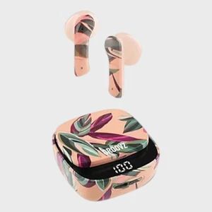 GROOVZ Earbuds Wireless Bluetooth 5.3 mit Ladecase LED Display Blatt Design - Bild 1 von 1