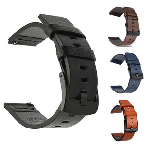 Correa de reloj de cuero genuino correa de muñeca brazalete liberación rápida 18 mm 20 mm 22 mm 24 mm - Imagen 1 de 16