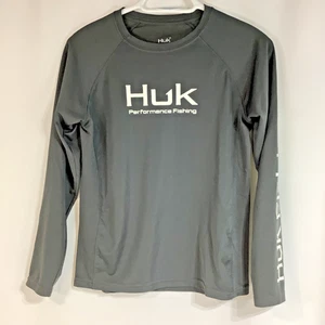 Camicia leggera HUK Performance Fishing ragazzo grigia manica lunga dri-fit taglia YL - Foto 1 di 5