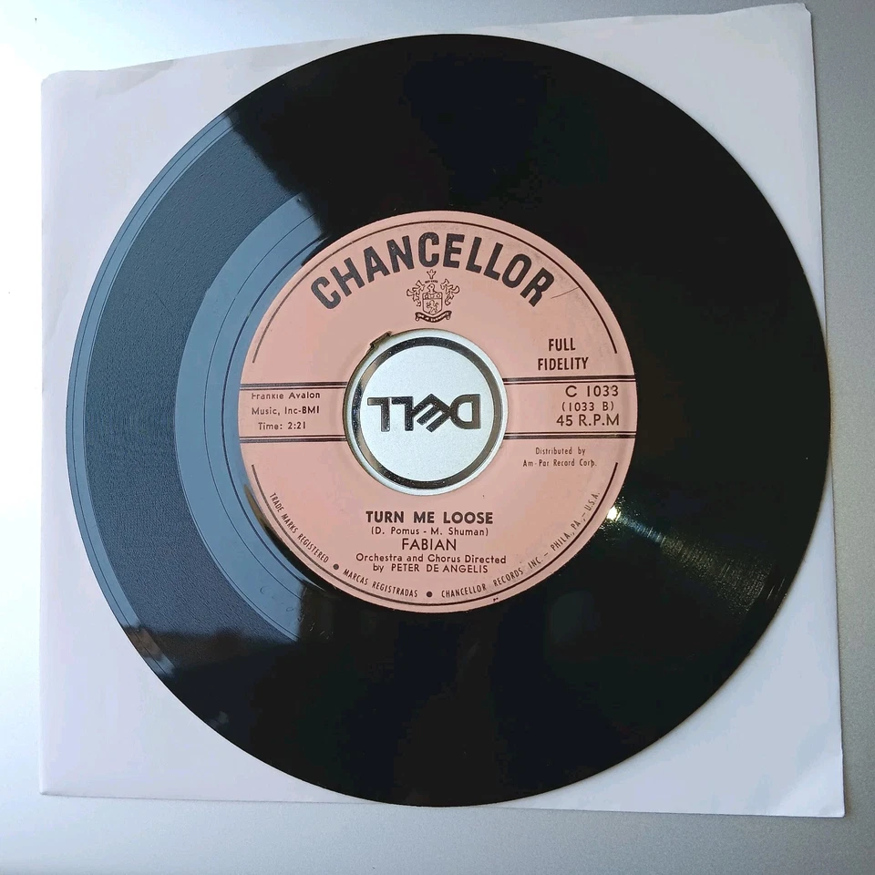 45rpm, FABIAN, Turn Me Loose / Stop Thief!, 1959, EX - Image 1 of 2