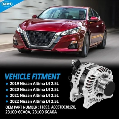 Alternator for Nissan Altima 2.5L L4 2019-2022 120A  Replacement A5TE0381ZX - Image 1 of 4