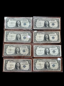 $1 Bill ~ Series 1935 D,F,G,E,A ~ Circulated~ Lot Of 8  - Picture 1 of 2