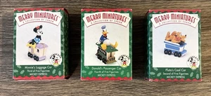 Disney Mickey Express Merry Miniatures Hallmark 1998 Pluto, Minnie, Donald 3 Set - Picture 1 of 9