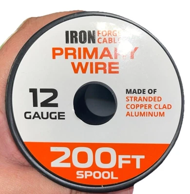 Iron Forge Cable 12 Gauge Primary Automotive Wire - 1 Roll 200ft Spool - Image 1 of 2