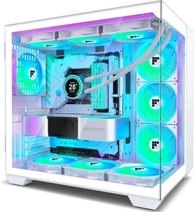 FOIFKIN F600 White ATX Mid-Tower PC Case 270° Glass 6 ARGB Fans #R07 - Photo 1/5