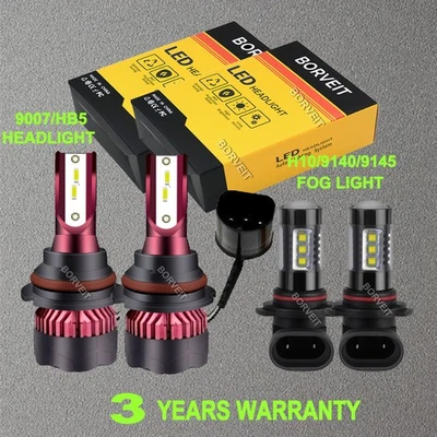 4x LED Headlight High Low Beam Fog Light Xenon White For Dodge Stratus 1995-2000 — 第 1/4 张图片