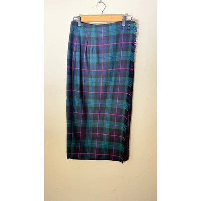 Rafaella 复古羊毛格子裙条纹装饰经典职业女式 Prep 8 — 第 1/4 张图片