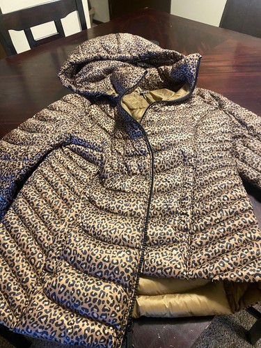 Michael Kors giacca donna piuma cappotto LEOPARDATO taglia S