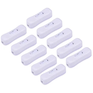 Inline Cord Switch AC 250V 2A SPST Lamp Light Rocker Switch White 10pcs - Picture 1 of 4