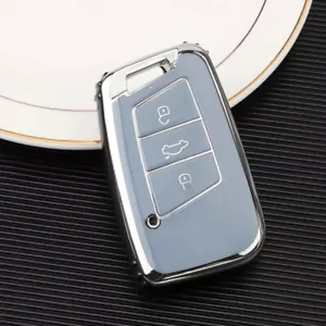 Schlüsselhülle passend für VW Passat B8 Arteon Skoda Superb Keyless Blau - Picture 1 of 1