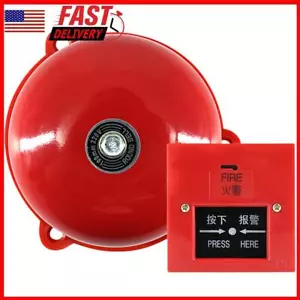 4 Inch Metal Fire Control Resettable Internal Strike Alarm Bell AC 220V 100db - Picture 1 of 11
