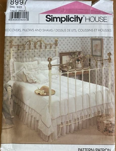 CRAFTS UNCUT SIMPLICITY 8997 Sewing Pattern BEDDING BASICS PILLOW DUST RUFFLE - Picture 1 of 2