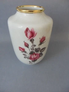 60/er Jahre Jaeger & Co Bavaria Gold Rosendekor Porzellan Porcelain Vase - Picture 1 of 7