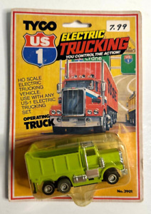 Tyco US1 Trucking Dump Truck Lime Green HO SLOT CAR  No. 3901