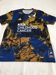 Neu mit Etikett $ 70,00 Adidas Herren MLS Aeroready Marvel Preshi KCC SS Shirt blau Größe XL - Bild 1 von 4