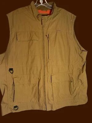 OutDoor Life Fly Fishing Vest Size Mens 2XL Full Zip Fish Gear Tan Beige - Image 1 of 4