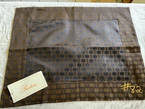 HERMOSA NUEVA ALMOHADA PRATESI BOUDIOR SIMULADA ~ AZUL MARINO/MARRÓN ~ 12x16"" ORG $260 (#82) - Imagen 1 de 5