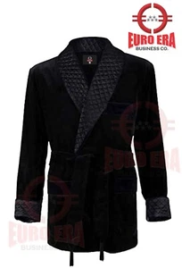 New Royal Look Dinner Party Wear Black Velvet Tuxedo Smoking Robe Coat Jacket - Picture 1 of 3