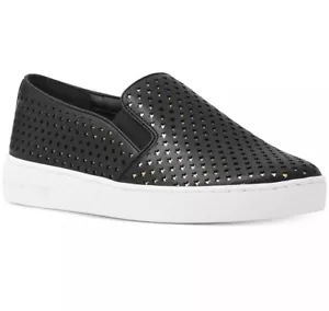 Michael Kors Keaton Zapatillas Sin Cordones Cuero Láser Talla 8.5 Negras NUEVAS - Imagen 1 de 6