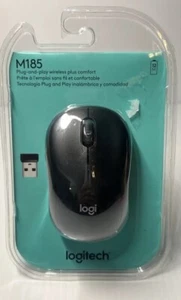 Logitech M185 Wireless Mouse 2.4 GHz with USB Receiver 1000 DPI - Black - Picture 1 of 2