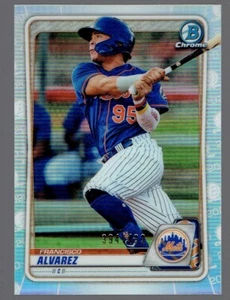 2020 Bowman Chrome Francisco Alvarez Refractor Parallel Baseball Card 394/499 - Picture 1 of 2