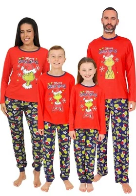 The Grinch Merry Grinchmas Family Long Pyjamas Christmas Boys Girls Mens Ladies